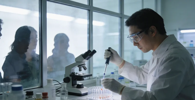 现代化基因检测实验室内部工作场