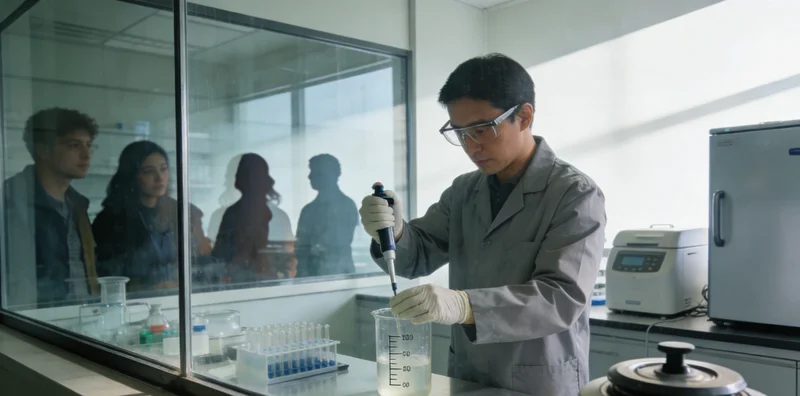 现代化医学实验室内,技术人员正