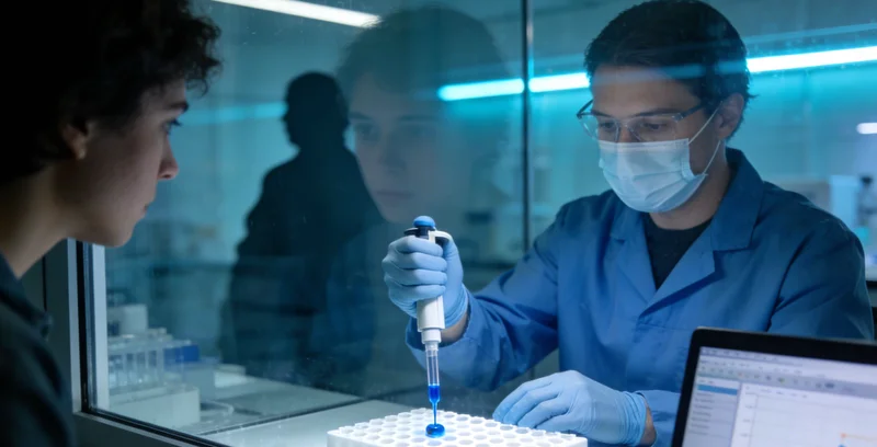 实验室技术人员正在进行精密操作