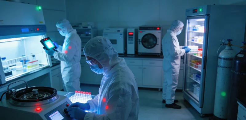 一位实验室技术人员正在操作精密