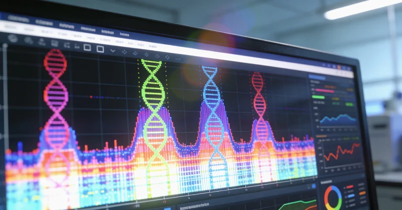 生物信息分析师在电脑前分析测序