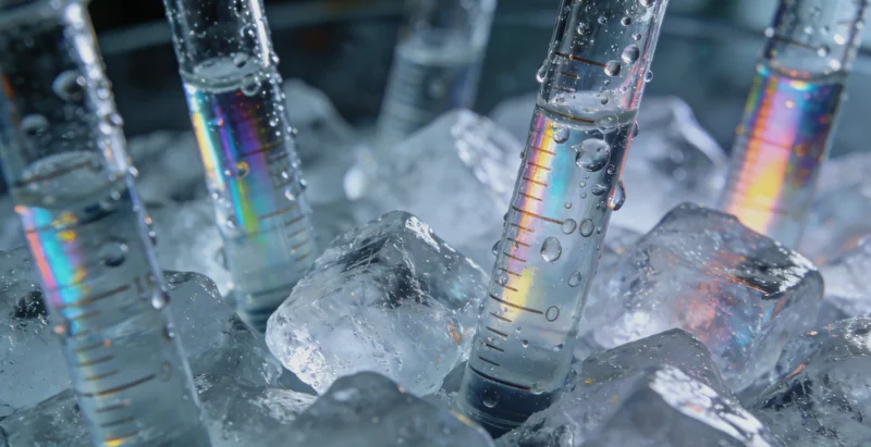 对比图:一侧是样本冷链运输车,