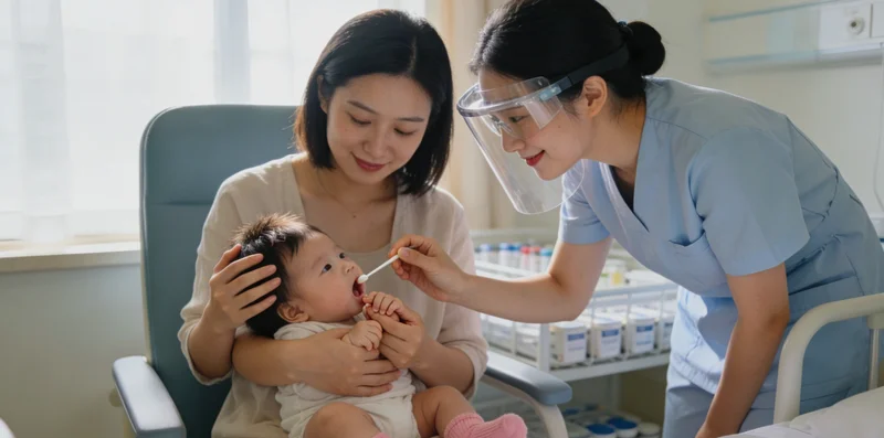 一位患者正在接受检查,背景有肺