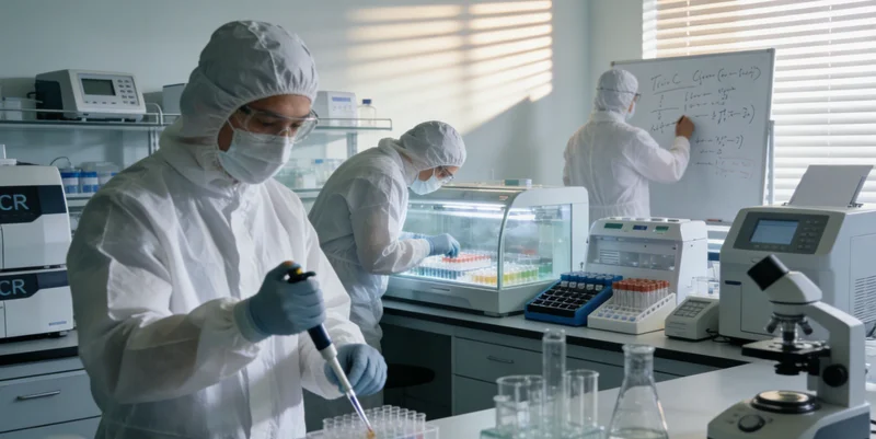 专业基因检测实验室工作场景