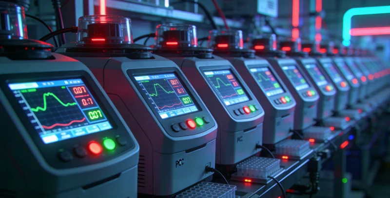 专业基因检测实验室内，技术人员正在进行高通量测序操作