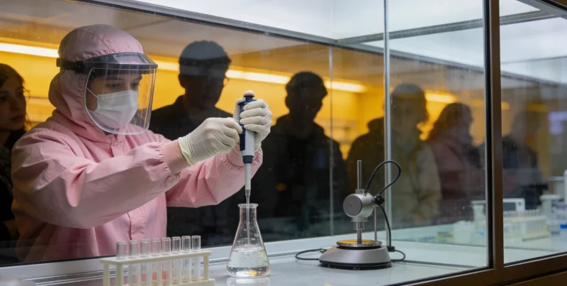 实验室技术人员正在进行精密的P