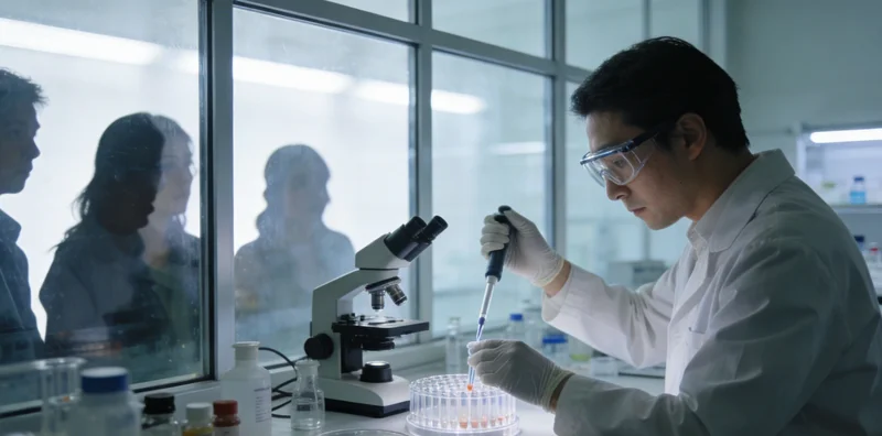 现代化基因检测实验室工作场景