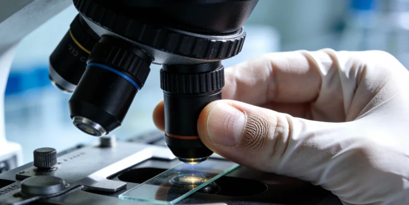 医生在灯箱前查看胸部CT影像，