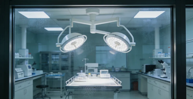 身着防护服的技术人员在生物安全