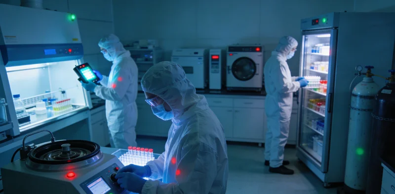 现代化基因检测实验室内部，科研