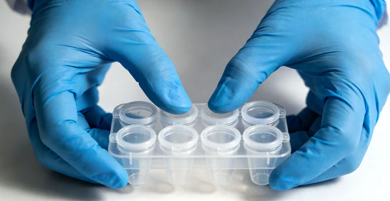 一位专业人士正在向咨询者讲解基因检测报告