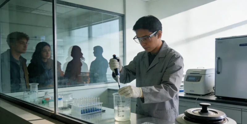 专业基因检测实验室内部工作场景