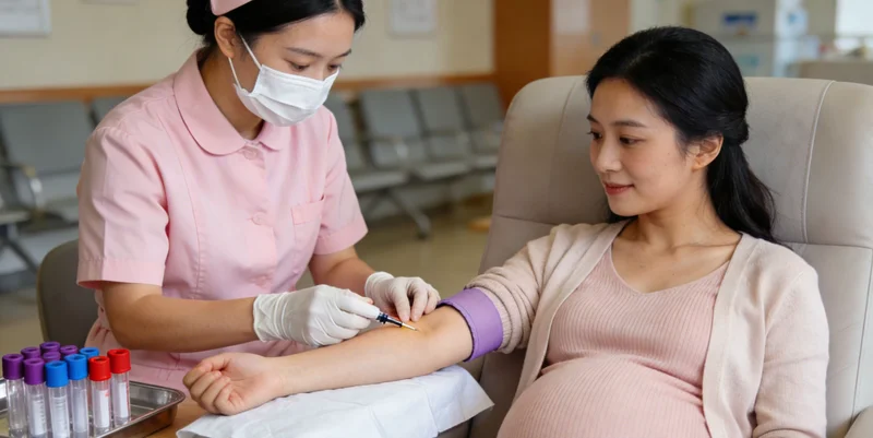 整洁的居家采样工具包特写,旁边