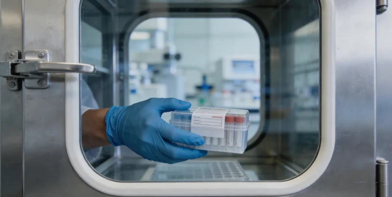 在温馨的咨询室内,专业人员正向女性客户耐心解读基因检测报告