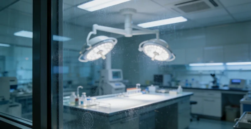 一位医生正在实验室中专注地分析