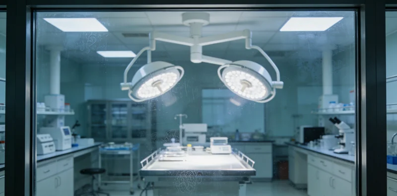 高科技医学实验室内,技术人员操