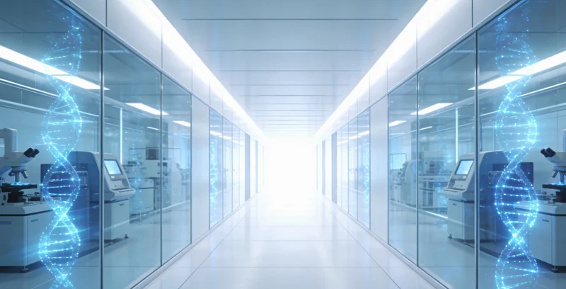 专业人员在实验室进行基因检测分析