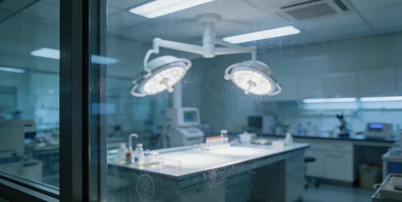 基因检测采样盒特写，展示唾液采集器的便捷操作