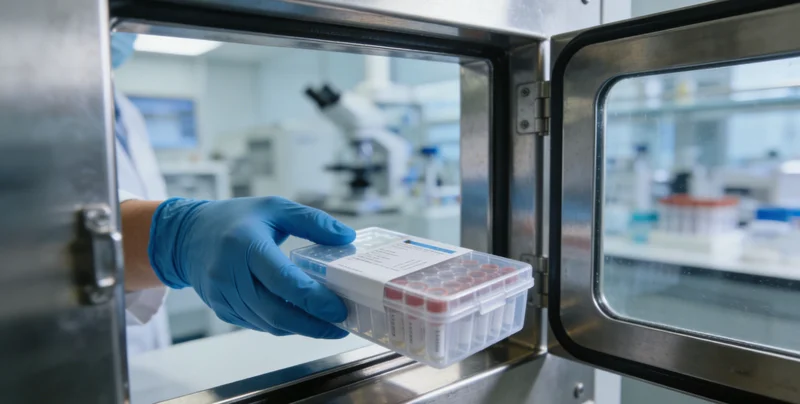 医生与患者温馨沟通，查看清晰的基因检测报告