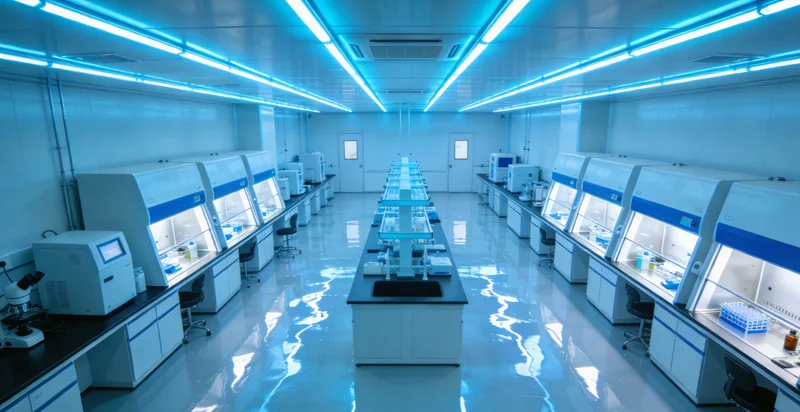 专业人员在实验室内进行基因样本