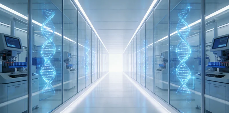 医生正指着详细的基因检测报告，