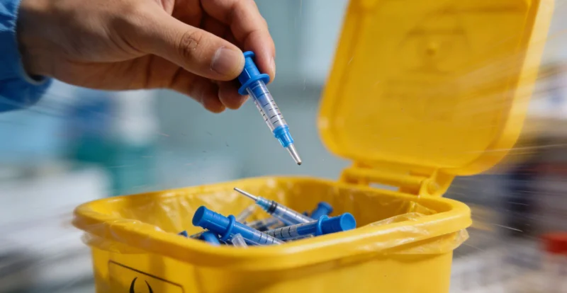 康复后的患者与医护人员微笑交流