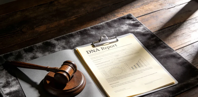 医生正在诊室中，结合基因检测报