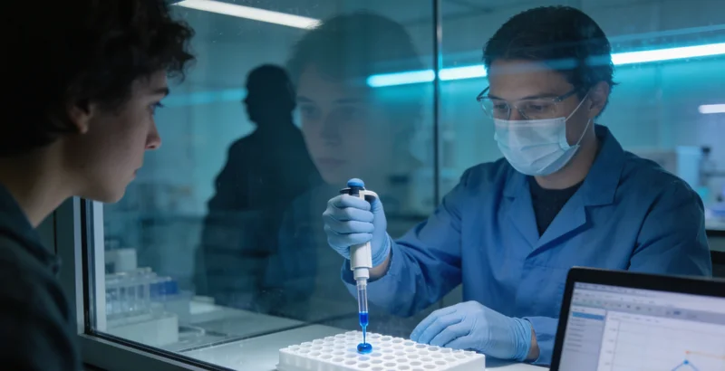 高科技基因测序实验室内部，技术