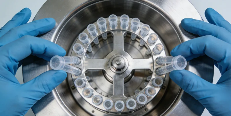 一位女性在诊室内，与医生一起查看基因检测报告，医生正在耐心讲解