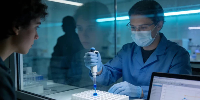 专业基因检测实验室内部工作场景