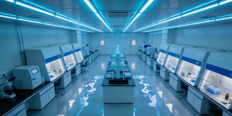 实验室内的基因测序仪器和工作场