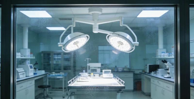 专业医学实验室内,技术人员操作