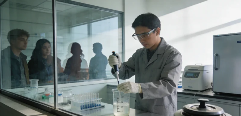 技术人员在分子诊断实验室内操作