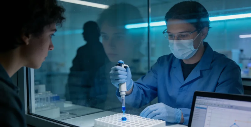 现代化基因检测实验室工作场景