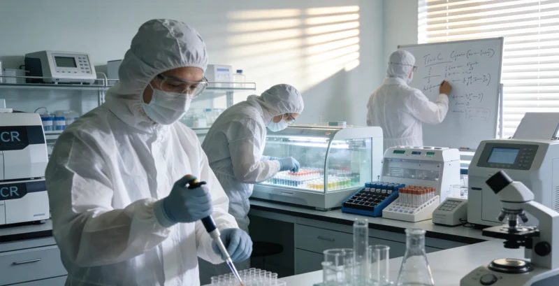 实验室技术人员正在操作精密的基