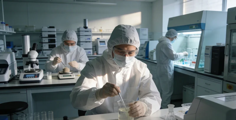 专业人员在PCR实验室内操作精