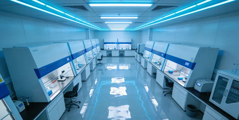 技术人员在实验室内进行基因样本