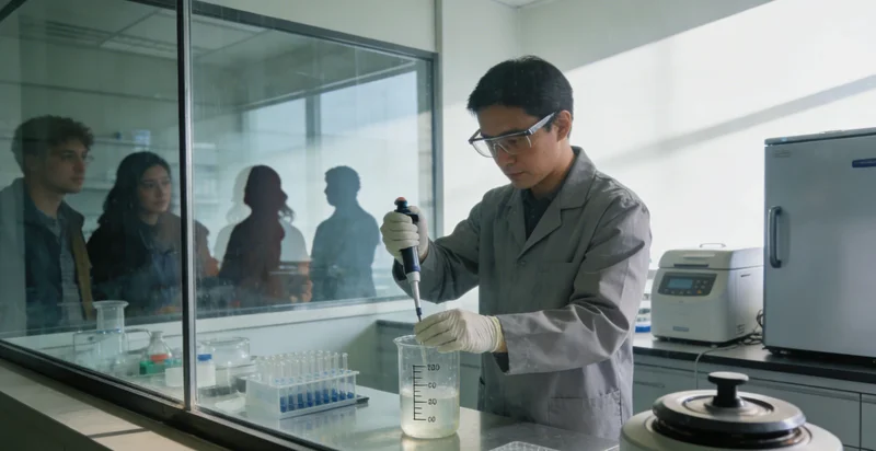 实验室内,检验人员正在操作先进