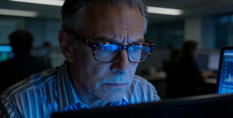 医生在诊室内为患者解读基因检测