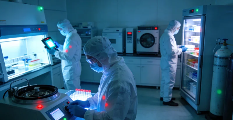 医生在灯箱前查看脑部CT或MR