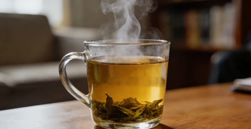 在温馨明亮的室内，专业人士正在向客户展示口腔拭子采样过程