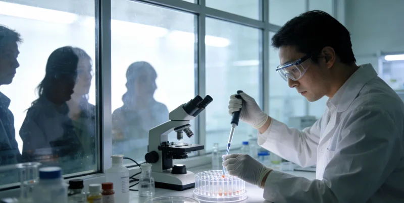 细菌基因检测实验室工作场景
