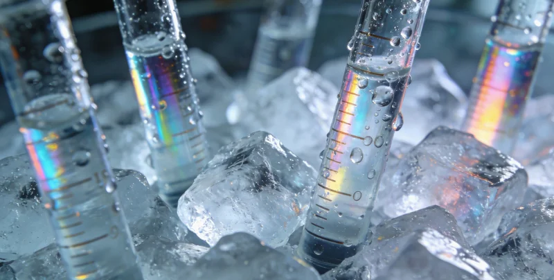 装有生物样本的冷链运输箱正在被