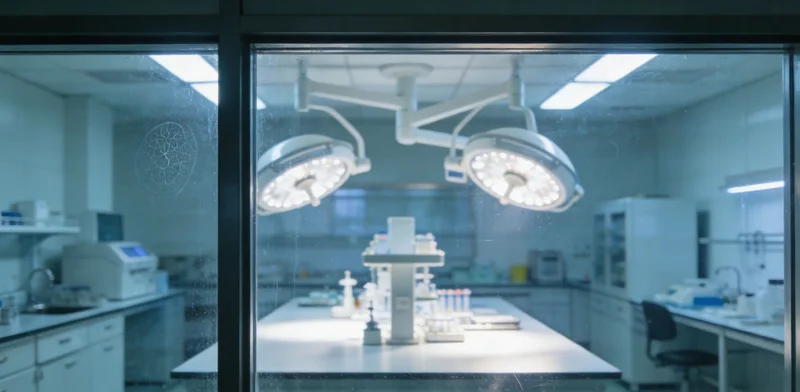 实验室内,技术人员在生物安全柜