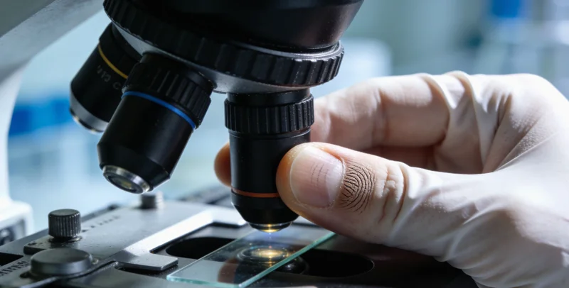 一位医生正在分析检测报告,背景