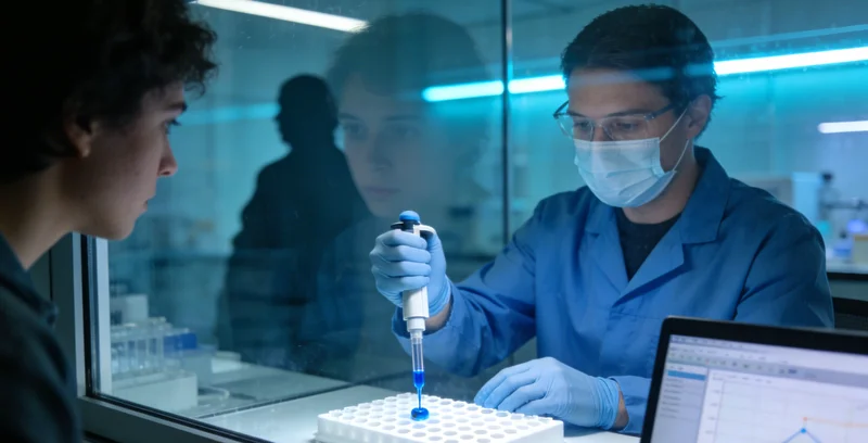 实验室中进行基因检测的示意图