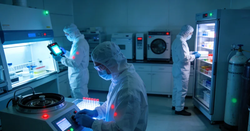 专业人士在办公室内，正向一位甘南当地居民耐心讲解基因检测报告