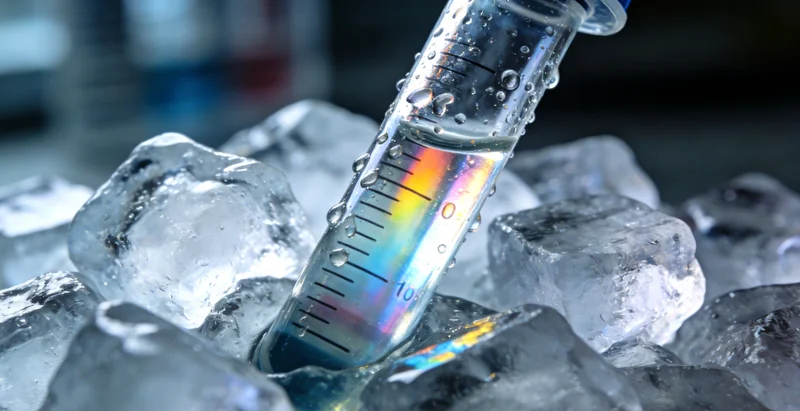 实验室中，技术人员正在处理装有