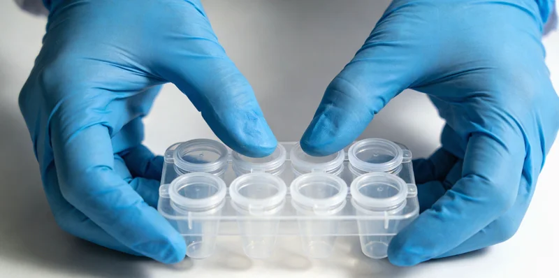 技术人员在生物安全柜内进行临床