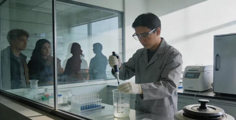 医院检验科或实验室工作场景